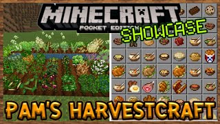 Minecraft PE Mod Showcase Pams HarvestCraft เพิ่มพืชพันธุ์ 50 และอาหาร 100 HorizonInner Core [upl. by Richers]