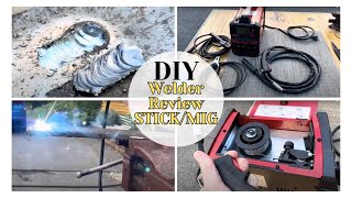 DIY Welder Review  MultiProcess Stick and Innershield Wire Feed Tutorial Demonstration With Set Up [upl. by Ultann]