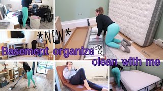 BASEMENT ORGANIZE AND CLEAN WITH ME COSTWAY FURNITURE SET UP [upl. by Duff]