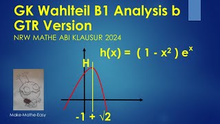 GK Prüfungsteil B1 Analysis Mathe Abi Klausur NRW 2024 Aufgabe b GTR Version [upl. by Jerri525]