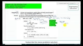 Example 22Calculating dryness fraction specific volume and internal energy of saturated steam [upl. by Elleiram100]