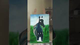 Horse oil painting on canvas ✨ [upl. by Sinoda915]