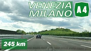 A4  VENEZIA  MILANO  Autostrada Serenissima  Percorso completo [upl. by Neladgam]