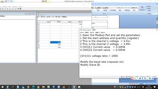 N4AIA04 Demo Modbus poll 420MA020MA05V010V Voltage Analog Acquisition RS485 Modbus RTU ADC [upl. by Yemerej]