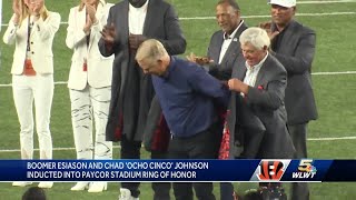 Bengals induct Boomer Esiason Chad Ochocinco Johnson to Ring of Honor [upl. by Nahbois]