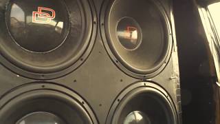 4 Subwoofers Burping 158db  Esewines Walled Off 15quot Digital Designs Crazy LOUD SPL Car Audio [upl. by Rubinstein]