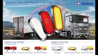 Dual color Strobe Multifunction FrontRear Truck Trailer Lamp [upl. by Samuela]