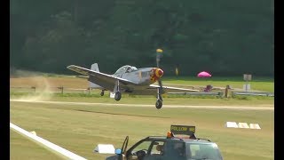 Warbird spectacular grass landings  Hahnweide Oldtimerfliegertreffen [upl. by Llerod397]