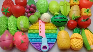 Cutting Fruits and Vegetables ASMR Apple Mango  Satisfying Video Wooden amp Plastic Squishy Pop it [upl. by Tillinger]