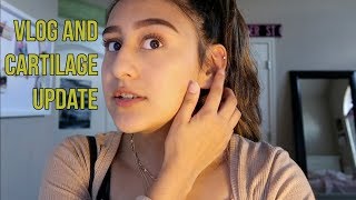 CARTILAGE PIERCING UPDATE amp VLOG [upl. by Bettye674]