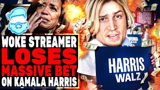 Woke Streamer Bets Nearly 1 MILLION On Kamala Harris AND LOSES Has Live MELTDOWN [upl. by Bollen]