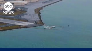 Navy plane goes into bay after overshooting runway in Hawaii [upl. by Gambell]