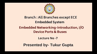 Embedded System  Embedded NetworkingIntroduction IO Device Ports amp Buses AKTU Digital Education [upl. by Llerraj]