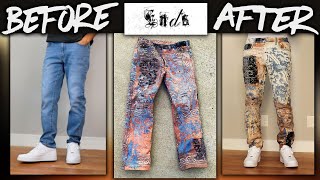 DIY  Custom ENDS REPAIR Bandana Distressed Denim  JULIUS [upl. by Blair]