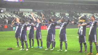 Cofidis Cup Anderlecht  Zulte Waregem Celebrating of the players with te Mauves Army [upl. by Carry]