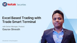 Excel Based Trading with Trade Smart Terminal [upl. by Leunad860]