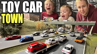 DAD Builds TOY CAR TOWN We made it BIGGER 164 scale Diorama [upl. by Elison]