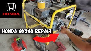 Repairing a HONDA GX240 Wacker Generator Clean carburetor and new parts [upl. by Laehcar]