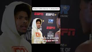 Shakur Stevenson With Words Of Advice To Abdullah Mason After Being Knocked Down 🔥🥊 boxingnews [upl. by Ahsiema]