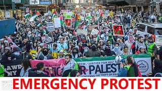 LIVE From EMERGENCY PROTEST For Palestine in NYC [upl. by Namurt174]