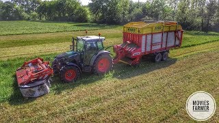 Affouragement en vert Fendt210Faucheuse KuhnAutochargeuse Pottinger [upl. by Ymij]