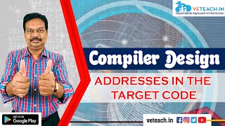 Addresses in the target code in Compiler Design BTech CSE BRANCH [upl. by Manup]