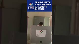 BJP Candidate From Bengaluru South Constituency Tejasvi Surya Casts His Vote  N18S  CNBC TV18 [upl. by Lynnelle665]