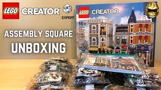 LEGO Creator Expert Assembly Square Unboxing Modular Buildings 10255 [upl. by Wira]