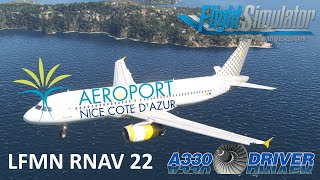 Fenix A320  RNAVVisual Approach at Nice Runway 22  Real Airbus Pilot [upl. by Nessa]