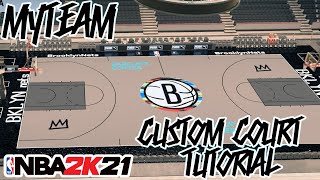 NEXT GEN BROOKLYN NETS CUSTOM COURT TUTORIAL NETS CITY EDITION ARENA NBA 2K21 MyTeam CREATION [upl. by Wichman]