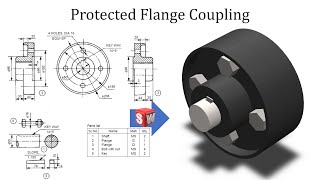 Protected Flange Coupling using SOLIDWORKS  Parts and Assembly  SOLIDWORKS tutorials for beginners [upl. by Antony633]