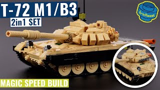 T72 M1B3 Main Battle Tank  2in1 Set  Sluban B1011 Speed Build Review [upl. by Bertina]