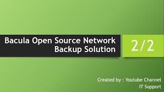 Bacula Open Source Network Backup Solution Configuration 2 of 2 in Hindi [upl. by Etaner]