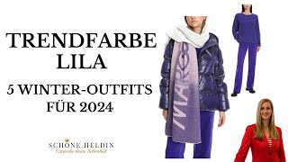 Trendfarbe Lila 5 WinterOutfits für 2024 [upl. by Springer]