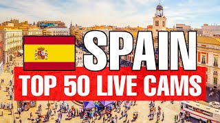 🔴 50 TOP LIVE CAMS from Spain  SkylineWebcams [upl. by Aerol384]