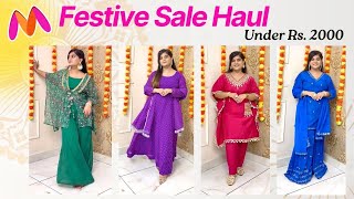 Festive SALE Haul  Suit Sets UNDER Rs 2000 😍 Myntra FestiveHaul Sale [upl. by Sisxela220]