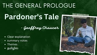 THE GENERAL PROLOGUE  THE PARDONERS TALE by Geoffrey Chaucer Tamil summary English literature 💓 [upl. by Inajar]