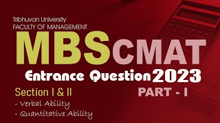 MBS CMAT ENTRANCE QUESTIONS 2023  Part 1 [upl. by Veda]