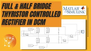 Full amp Half Bridge Thyristor Controlled Rectifier in DCM with Eq Motor Ckt in MATLABSimulink [upl. by Medovich]