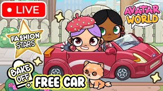 🔴 LIVE GIVING AWAY NEW RED CAR   BAKE OFF  FASHION STARS IN avatarworld 😯🤩 [upl. by Beitz]