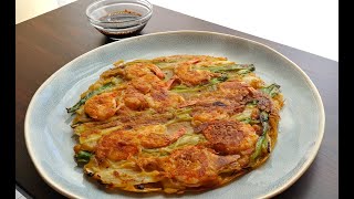 Ricetta Haemul Pajeon 해물파전  Pancake coreano con cipollotti gamberi e seppie   Kimchi amp Basilico [upl. by Rani421]