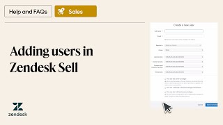 Adding users in Zendesk Sell [upl. by Vento]