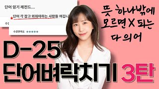 수능 D25 단어벼락치기 3탄 뜻 하나밖에 모르면 X되는 다의어 모음 [upl. by Wavell630]