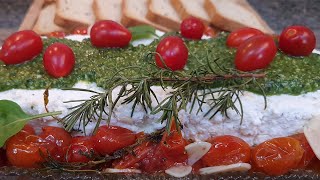 TERRINE CAPRESE  MOLHO PESTO  TOMATE CONFIT  QUEIJOS  Cebola e Salsa [upl. by Tricia]