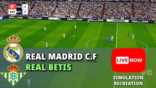 🔴LIVE  Real Madrid CF vs Real Betis  La Liga 202425  PES 21 Simulation [upl. by Litnahc]