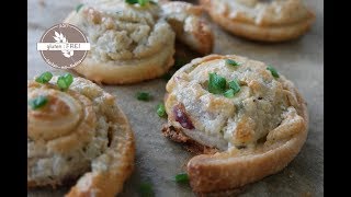 Herzhafte Blätterteigschnecken  vegane Alternative  glutenfrei backen mit Nadine [upl. by Tabb741]