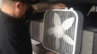 Box Fan vs BASS  Full Speed blade stop  Tremendous BASS 148 Chevy Tahoe 4 18s 30000 watts [upl. by Sergo]