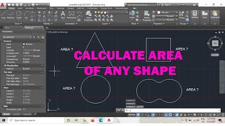 AUTOCAD MEASURING AREA ANY SHAPE [upl. by Lorie765]