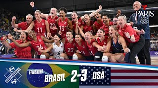 Highlights Voleibol Brasil vs USA 23  Juegos Olímpicos París 2024  Telemundo Deportes [upl. by Eudoca710]