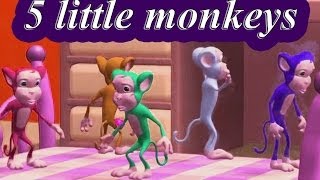 Five little monkeys Jumping on the bed  Nursery rhyme for children With Lyrics [upl. by Allemac440]